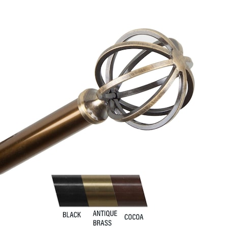 Central Design Crate 0.81 in. Curtain Rod; 28-48 in. - Antique Brass 4862-284